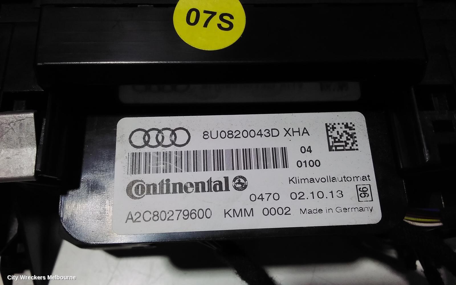 AUDI Q3 HEATER/AC CONTROLS, CLIMATE CONTROL TYPE, W/O SEAT HEATER, NON CLIMATRONIC, 8U, 05/2013 - 05/2015
