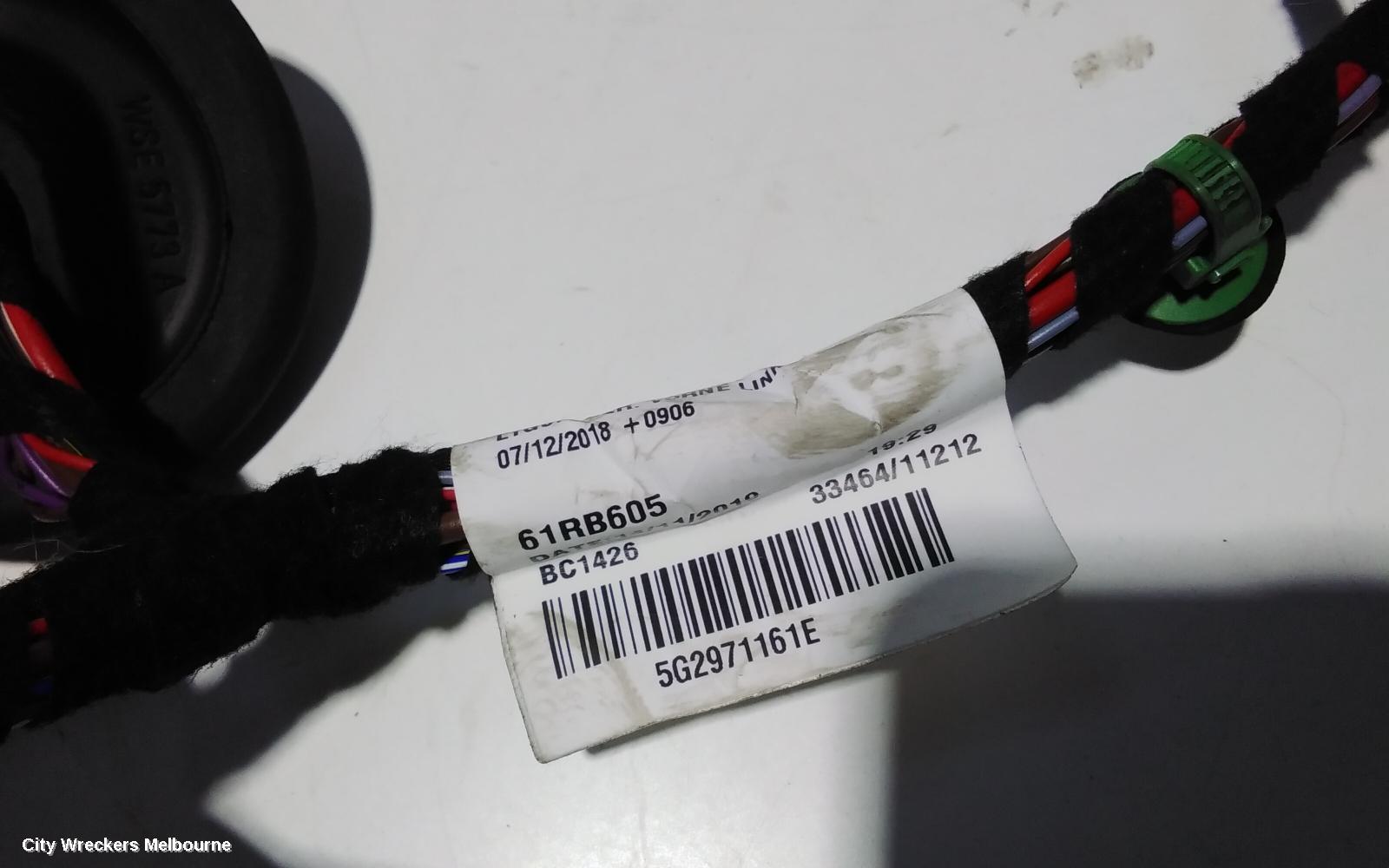 VOLKSWAGEN GOLF, GEN 7, 11/2012 - 08/2020, LHF DOOR WIRING LOOM: 87939