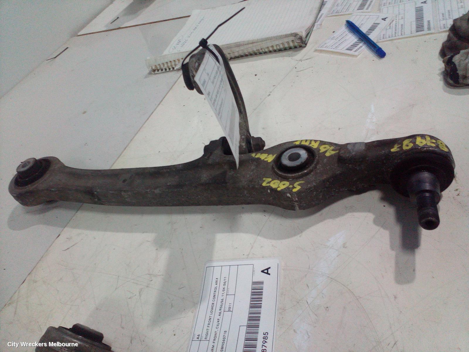 AUDI A6 RIGHT FRONT LOWER CONTROL ARM, CONTROL ARM-FRONT, C6/4F, A6/RS6/S6, 11/2004 - 06/2011