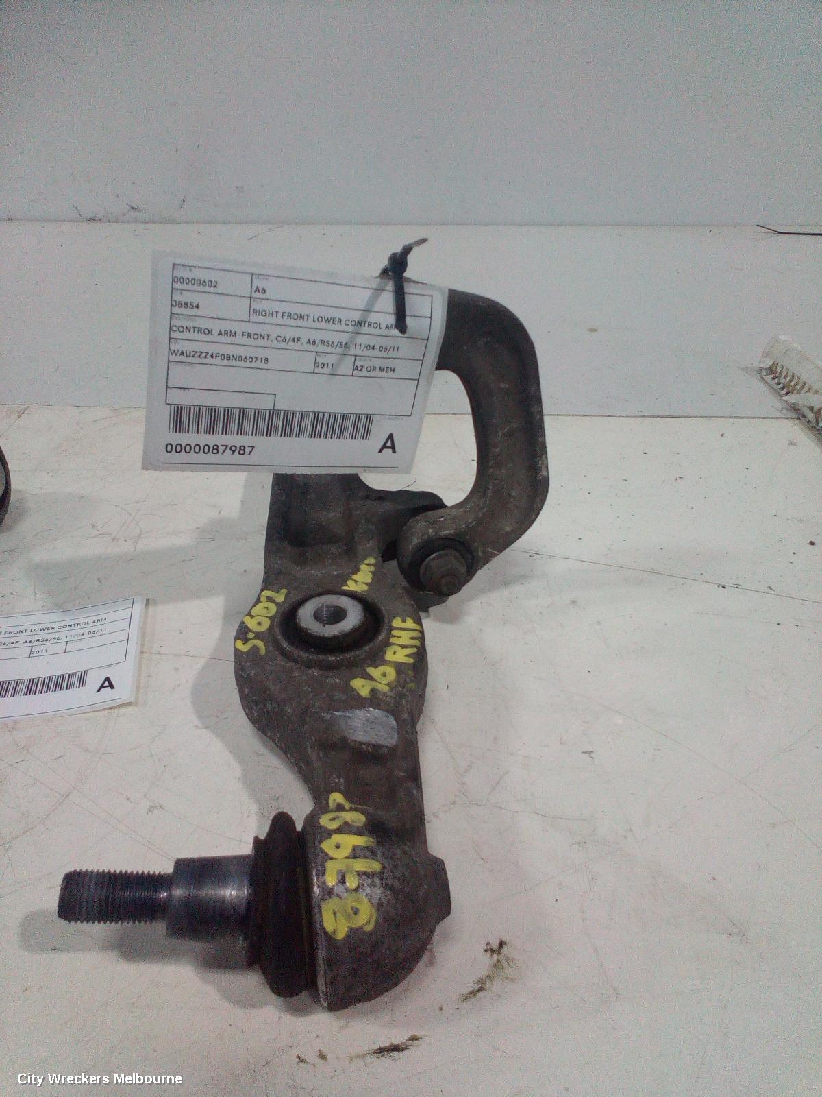 AUDI A6 RIGHT FRONT LOWER CONTROL ARM, CONTROL ARM-FRONT, C6/4F, A6/RS6/S6, 11/2004 - 06/2011