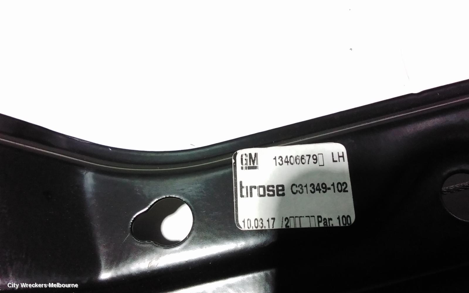 HOLDEN ASTRA LEFT FRONT WINDOW REG/MOTOR, BK-BL, 5DR HATCH/SEDAN, 09/2016 - 12/2020