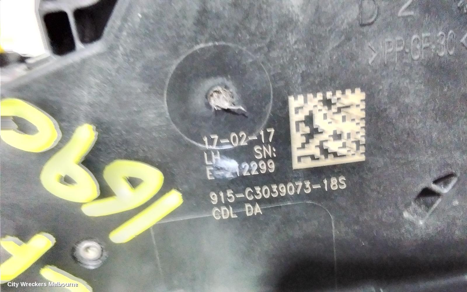 HOLDEN ASTRA DOOR/BOOT/GATE LOCK, LEFT FRONT DOOR LOCK, BK, 5DR HATCH/WAGON, 09/2016 ONWARDS