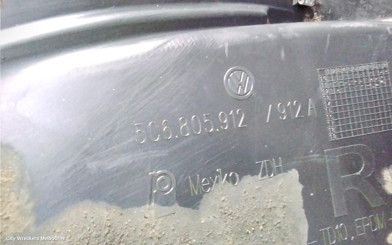 VOLKSWAGEN JETTA LEFT GUARD LINER, 1B, 02/2011 - 10/2014