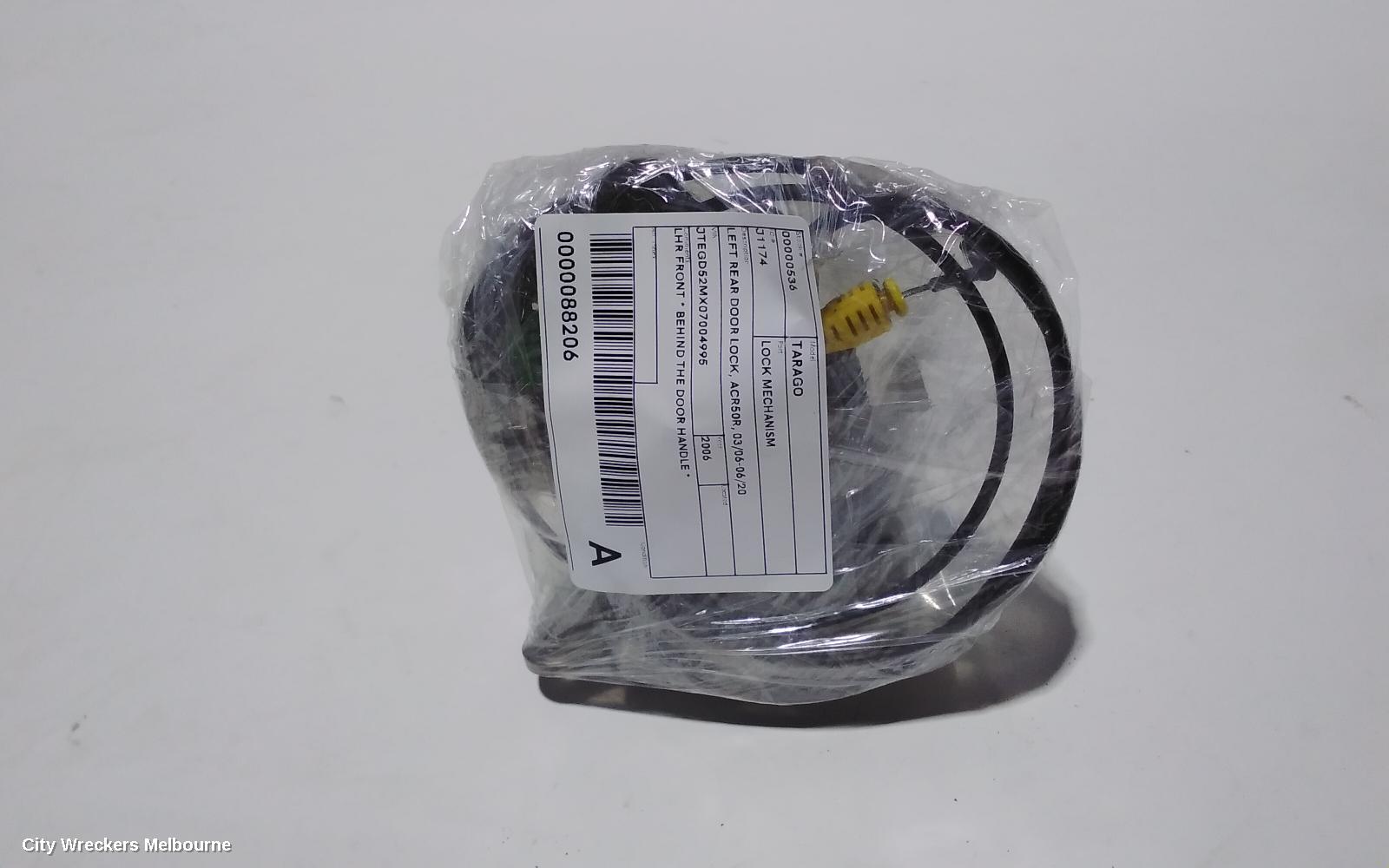 TOYOTA TARAGO DOOR/BOOT/GATE LOCK, LEFT REAR DOOR LOCK, ACR50R, 03/2006 - 06/2020