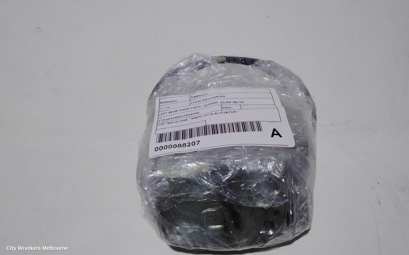 TOYOTA TARAGO DOOR/BOOT/GATE LOCK, LEFT REAR DOOR LOCK, ACR50R, 03/2006 - 06/2020