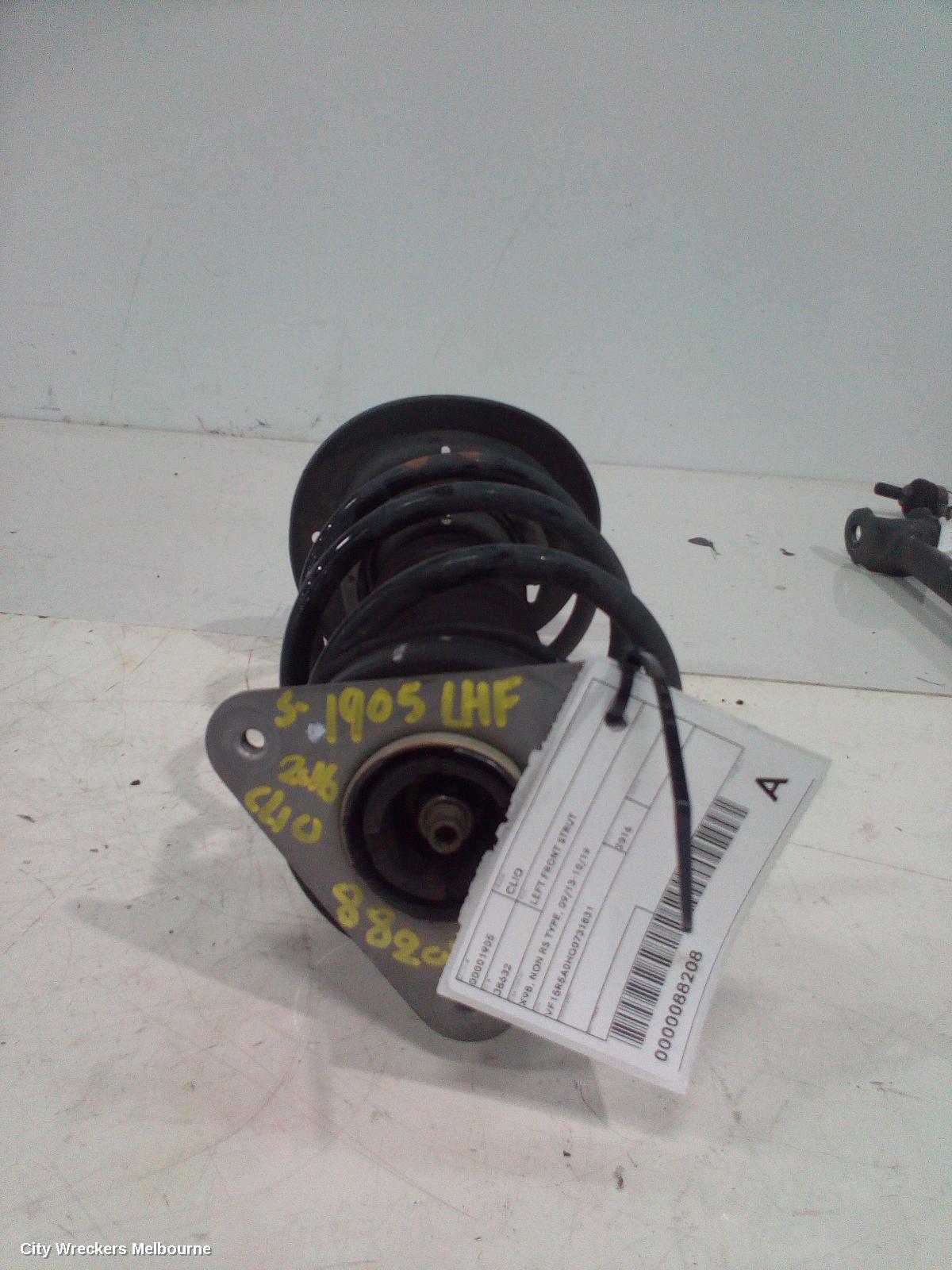 RENAULT CLIO LEFT FRONT STRUT, X98, NON RS TYPE, 09/2013 - 10/2019