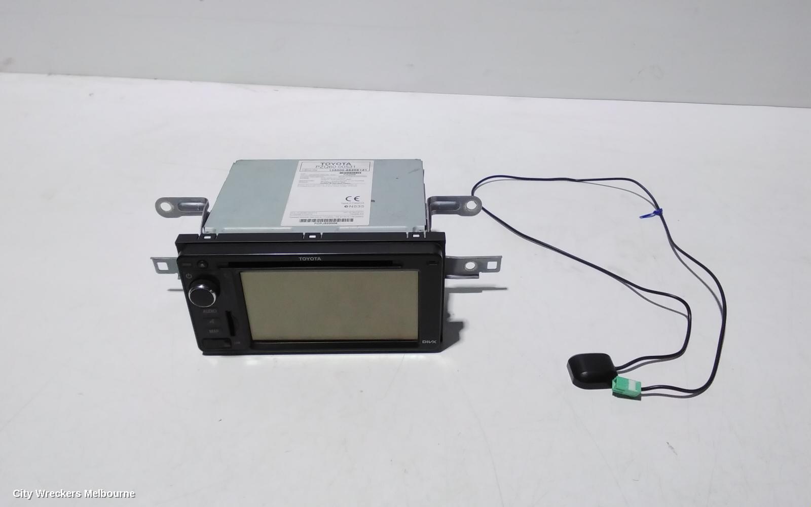 TOYOTA COROLLA RADIO/CD/DVD/SAT/TV, SINGLE DISC CD PLAYER (P/N ON FACE 22840), ZRE182R, HATCH, 10/2012 - 03/2015