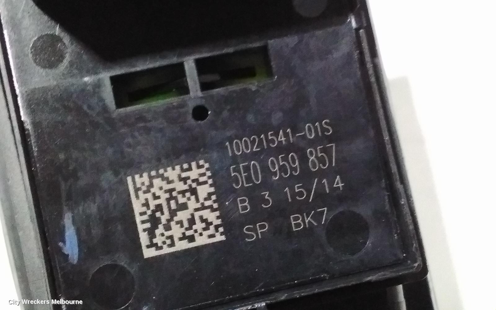 SKODA OCTAVIA PWR DR WIND SWITCH, RH FRONT (MASTER SWITCH), NE, LIFTBACK SEDAN/WAGON, 11/2013 - 02/2017