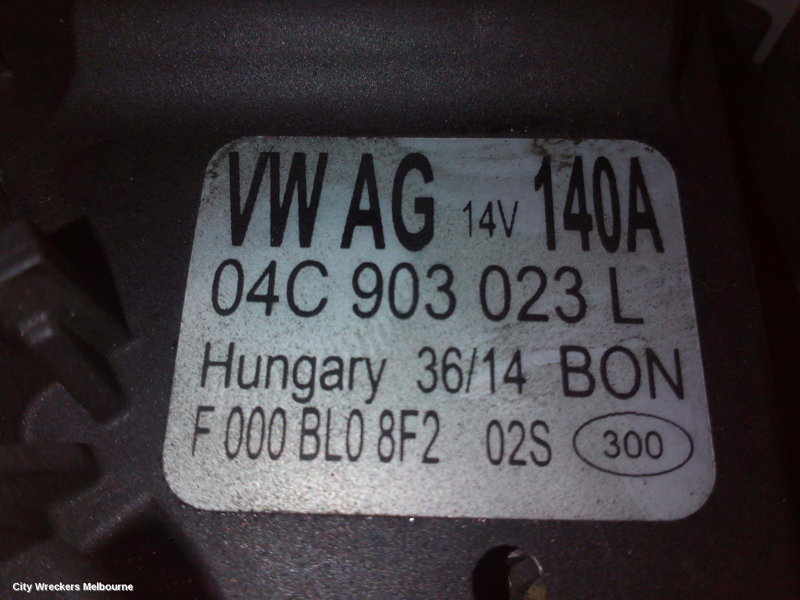 VOLKSWAGEN GOLF ALTERNATOR, PETROL, 1.4, BOSCH 140AMP P/N 04C903023L, GEN 7, 11/2013 - 08/2020