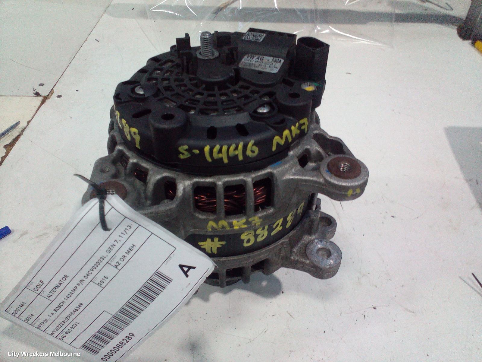 VOLKSWAGEN GOLF ALTERNATOR, PETROL, 1.4, BOSCH 140AMP P/N 04C903023L, GEN 7, 11/2013 - 08/2020