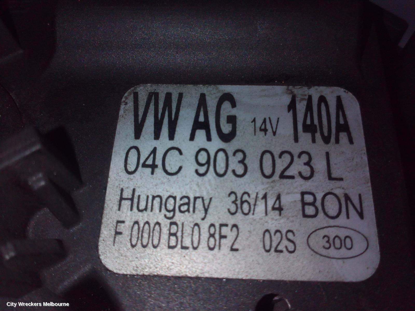 VOLKSWAGEN GOLF ALTERNATOR, PETROL, 1.4, BOSCH 140AMP P/N 04C903023L, GEN 7, 11/2013 - 08/2020