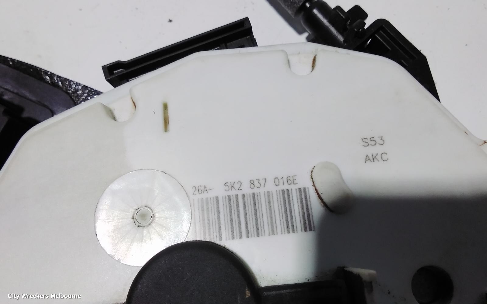 VOLKSWAGEN GOLF DOOR/BOOT/GATE LOCK, RIGHT FRONT DOOR LOCK, P/N 5K2837016E, GEN 7, 03/2013 - 08/2020