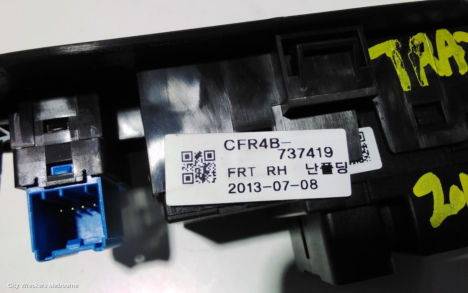 HOLDEN TRAX PWR DR WIND SWITCH, RH FRONT (MASTER SWITCH), TJ SERIES, 08/2013 - 12/2020