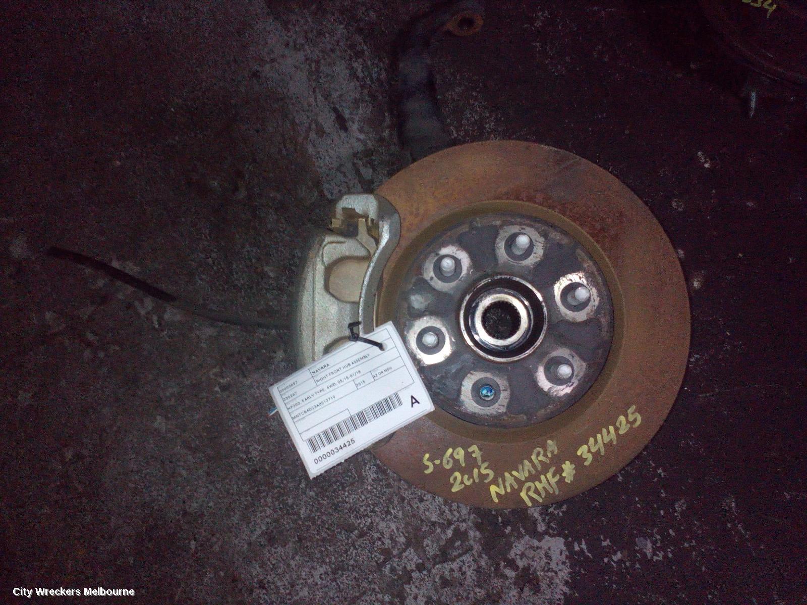 NISSAN NAVARA RIGHT FRONT HUB ASSEMBLY, NP300, EARLY TYPE, 4WD, 05/2015 - 01/2018