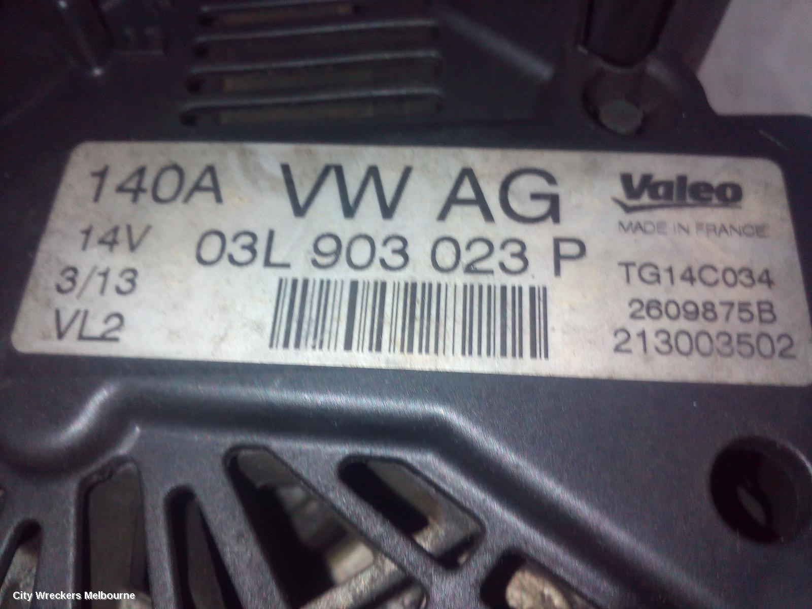 VOLKSWAGEN AMAROK ALTERNATOR, DIESEL, 2.0, CNFB/CNEA/CSHA CODE, 2H, 12/2010 ONWARDS