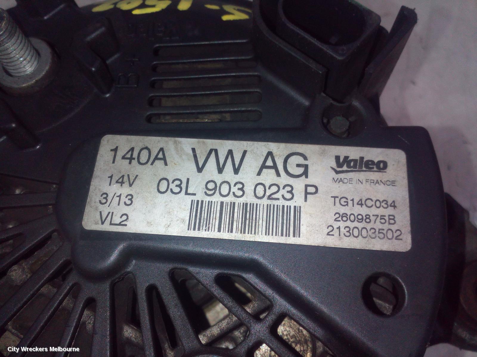 VOLKSWAGEN AMAROK ALTERNATOR, DIESEL, 2.0, CNFB/CNEA/CSHA CODE, 2H, 12/2010 ONWARDS