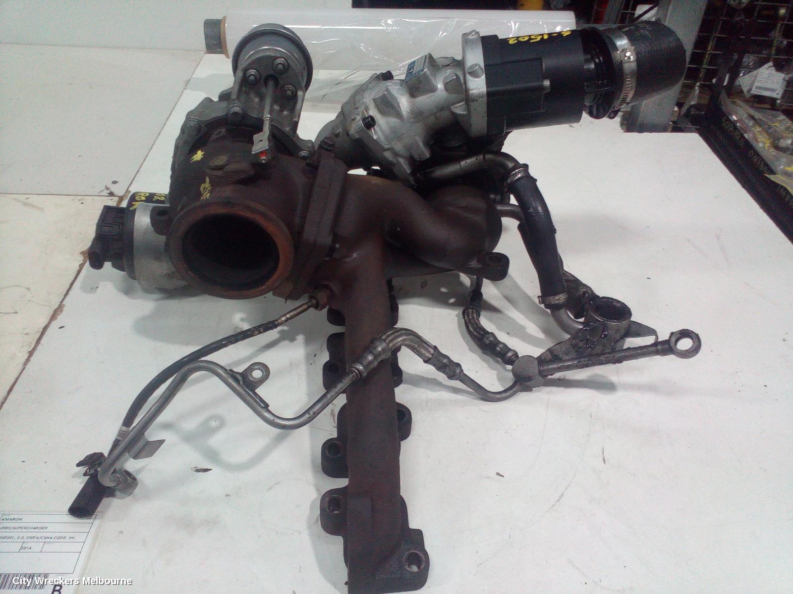 VOLKSWAGEN AMAROK TURBO SUPERCHARGER, LOWER TURBO ONLY, DIESEL, 2.0, CNEA/CSHA CODE, 2H, 12/2010