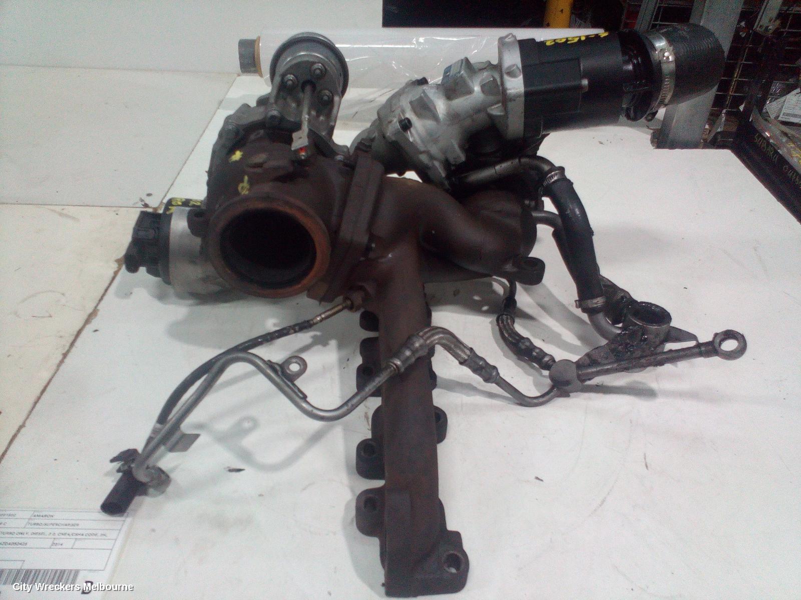 VOLKSWAGEN AMAROK TURBO SUPERCHARGER, LOWER TURBO ONLY, DIESEL, 2.0, CNEA/CSHA CODE, 2H, 12/2010