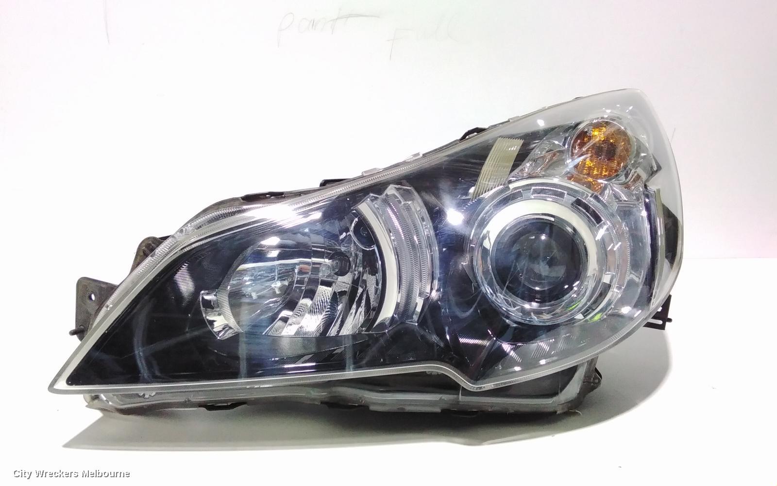 SUBARU LIBERTY LEFT HEADLAMP, 5TH GEN, 2.5I/2.5 GT ENG, XENON TYPE, BLACK INSERT, 07/2009 - 03/2012