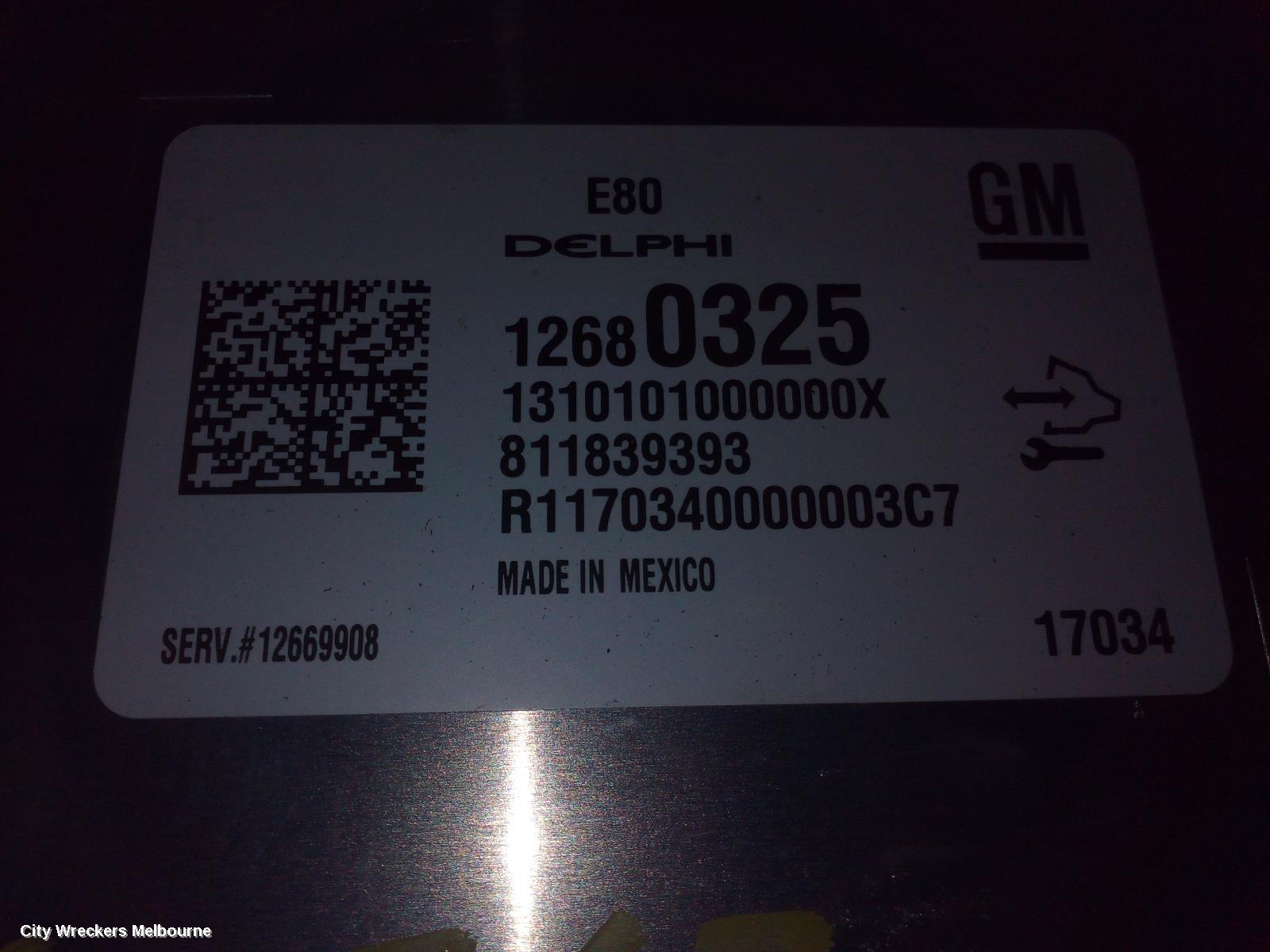 HOLDEN ASTRA ECU, ENGINE ECU, 1.4, PETROL, ECU ONLY, BK, 09/2016 ONWARDS