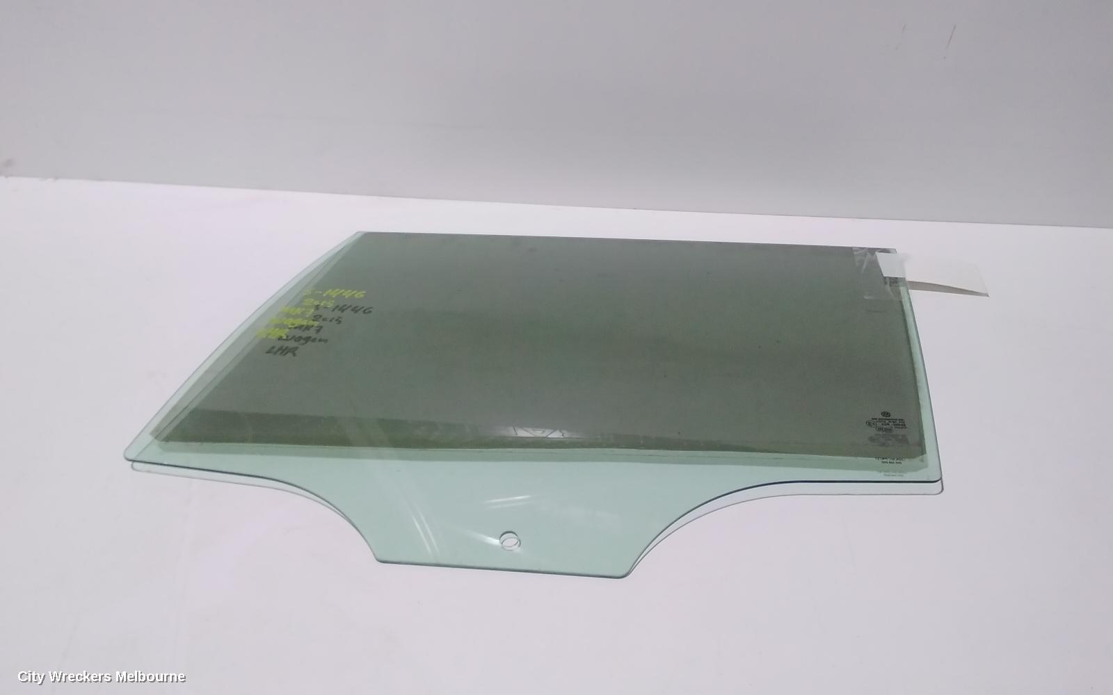 VOLKSWAGEN GOLF LEFT REAR DOOR WINDOW, GEN 7, HATCH, DARK TINTED, 03/2013 - 08/2020