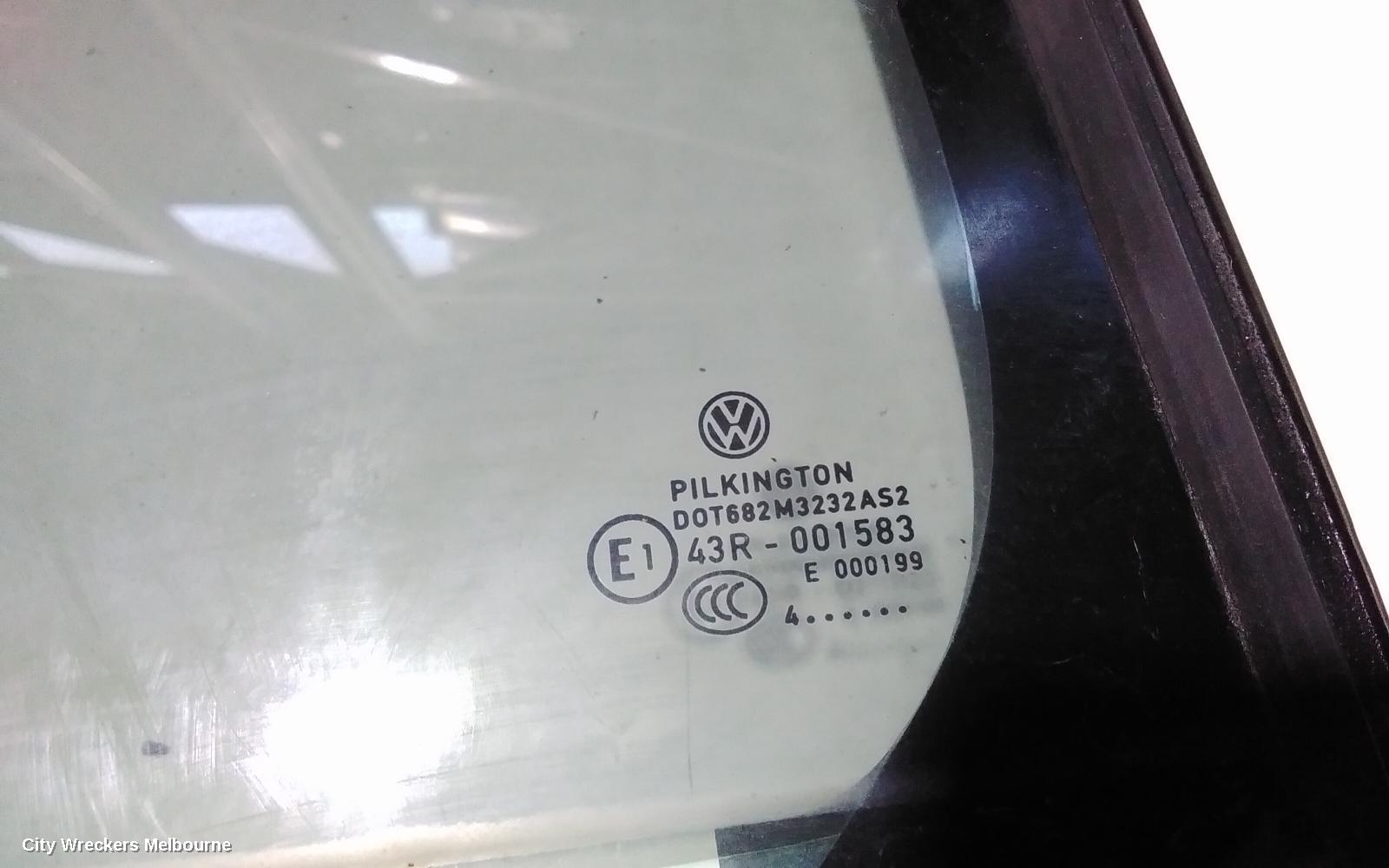 VOLKSWAGEN GOLF LEFT REAR 1/4 DOOR GLASS, GEN 7, WAGON, DARK TINTED, 12/2012 - 08/2020
