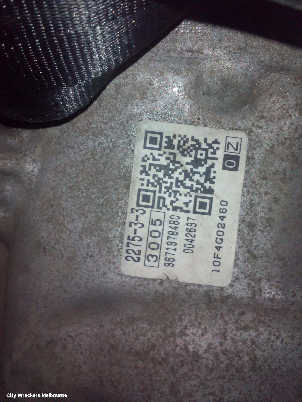 PEUGEOT 308 TRANS/GEARBOX, AUTO, PETROL, 1.6, TURBO, T7, VIN VF34*5FV, 20GA03 CODE, 09/2007 - 01/2014