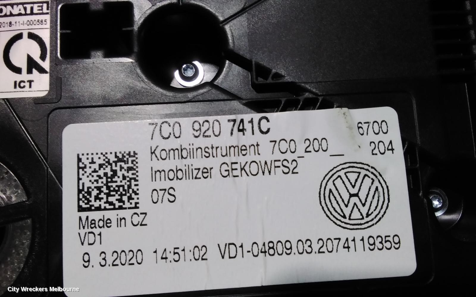 VOLKSWAGEN CRAFTER INSTRUMENT CLUSTER, AUTO T/M, SY1, 08/2017 ONWARDS