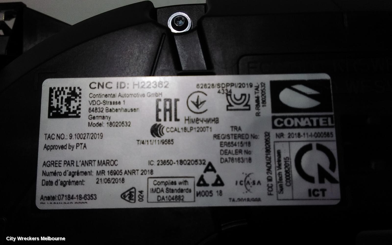 VOLKSWAGEN CRAFTER INSTRUMENT CLUSTER, AUTO T/M, SY1, 08/2017 ONWARDS
