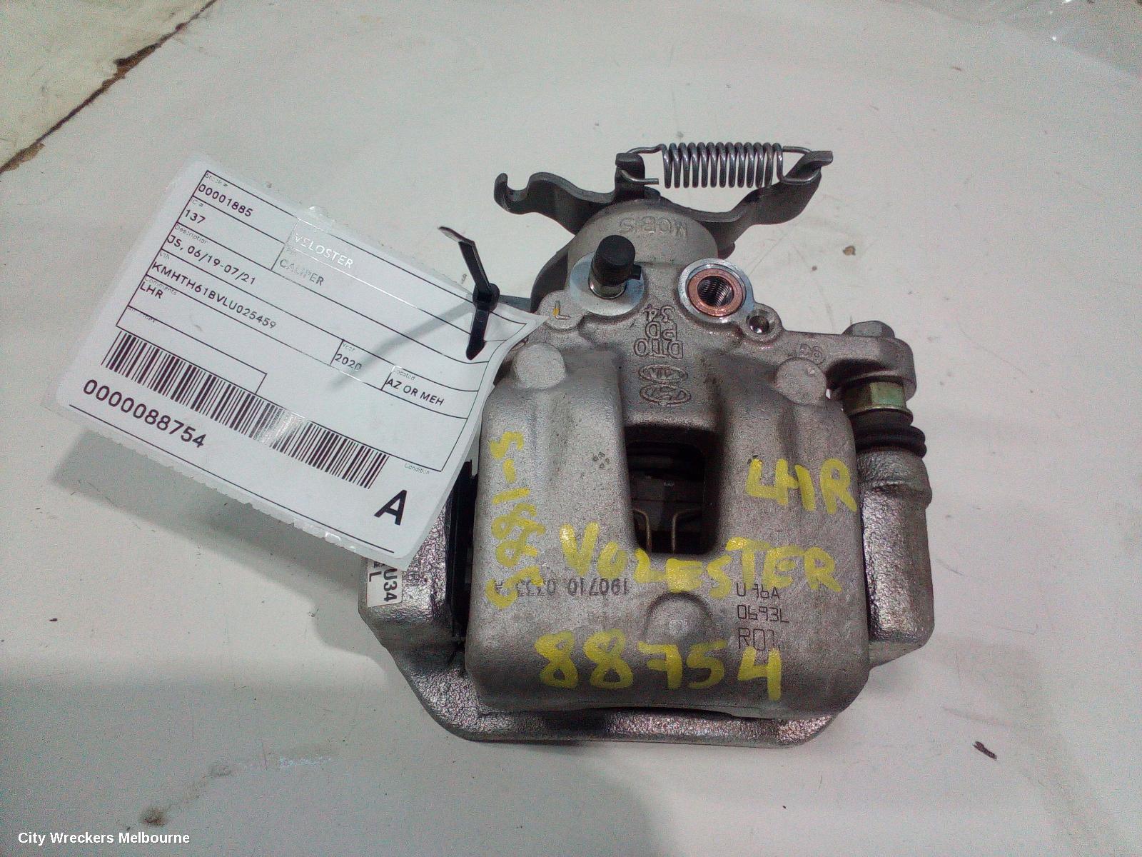 HYUNDAI VELOSTER CALIPER, LH REAR, JS, 06/2019 - 07/2021