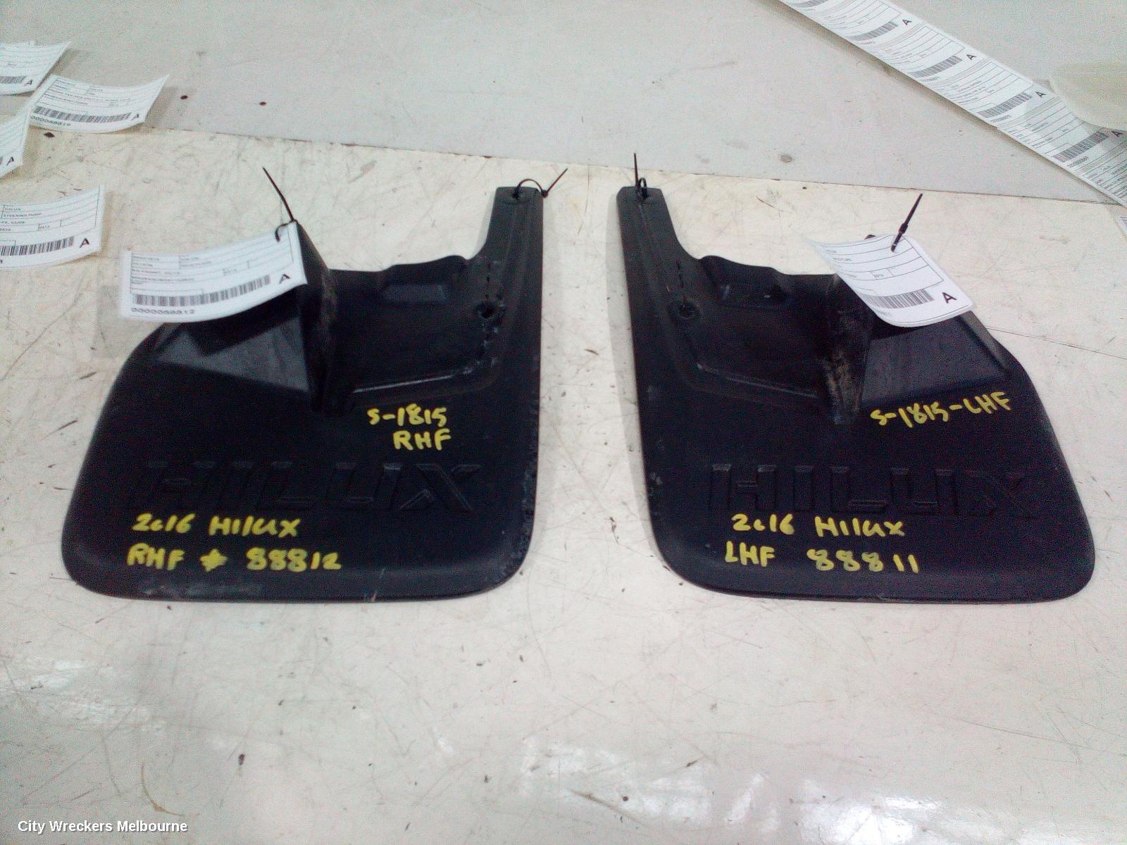 TOYOTA HILUX MUD FLAPS, RH FRONT, 09/2015 ONWARDS