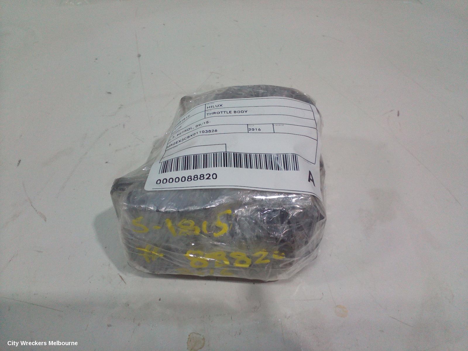 TOYOTA HILUX THROTTLE BODY, 2.7, PETROL, 09/2015 ONWARDS