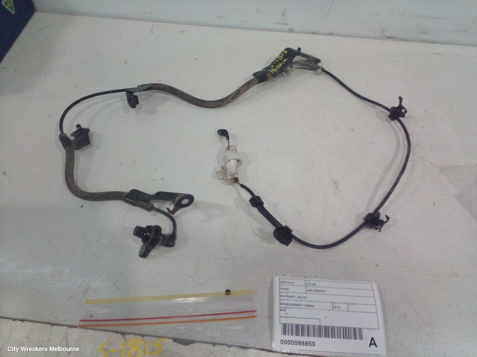 TOYOTA HILUX ABS SENSOR, RH FRONT, 2WD, 09/2015 ONWARDS