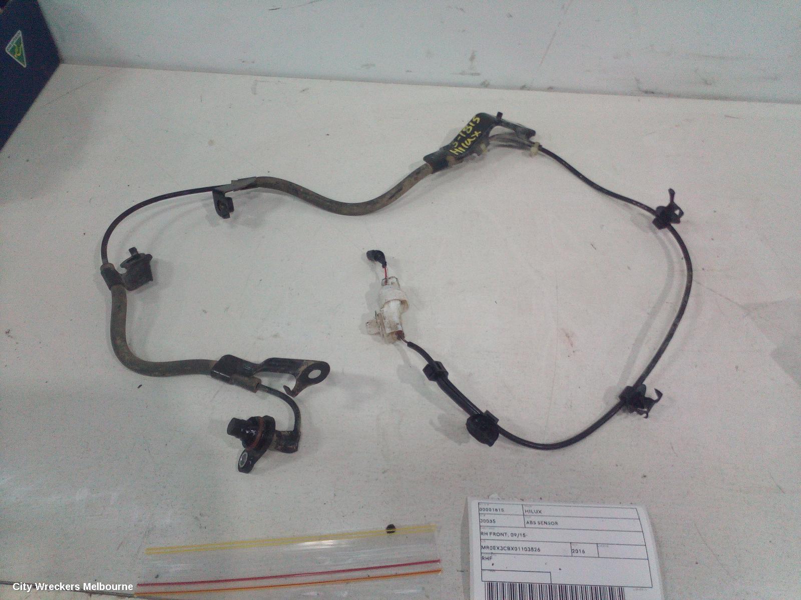 TOYOTA HILUX ABS SENSOR, RH FRONT, 2WD, 09/2015 ONWARDS