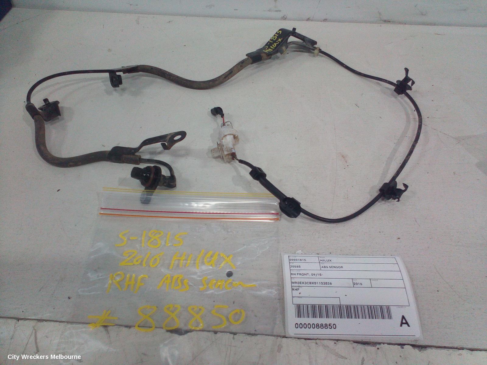 TOYOTA HILUX ABS SENSOR, RH FRONT, 2WD, 09/2015 ONWARDS