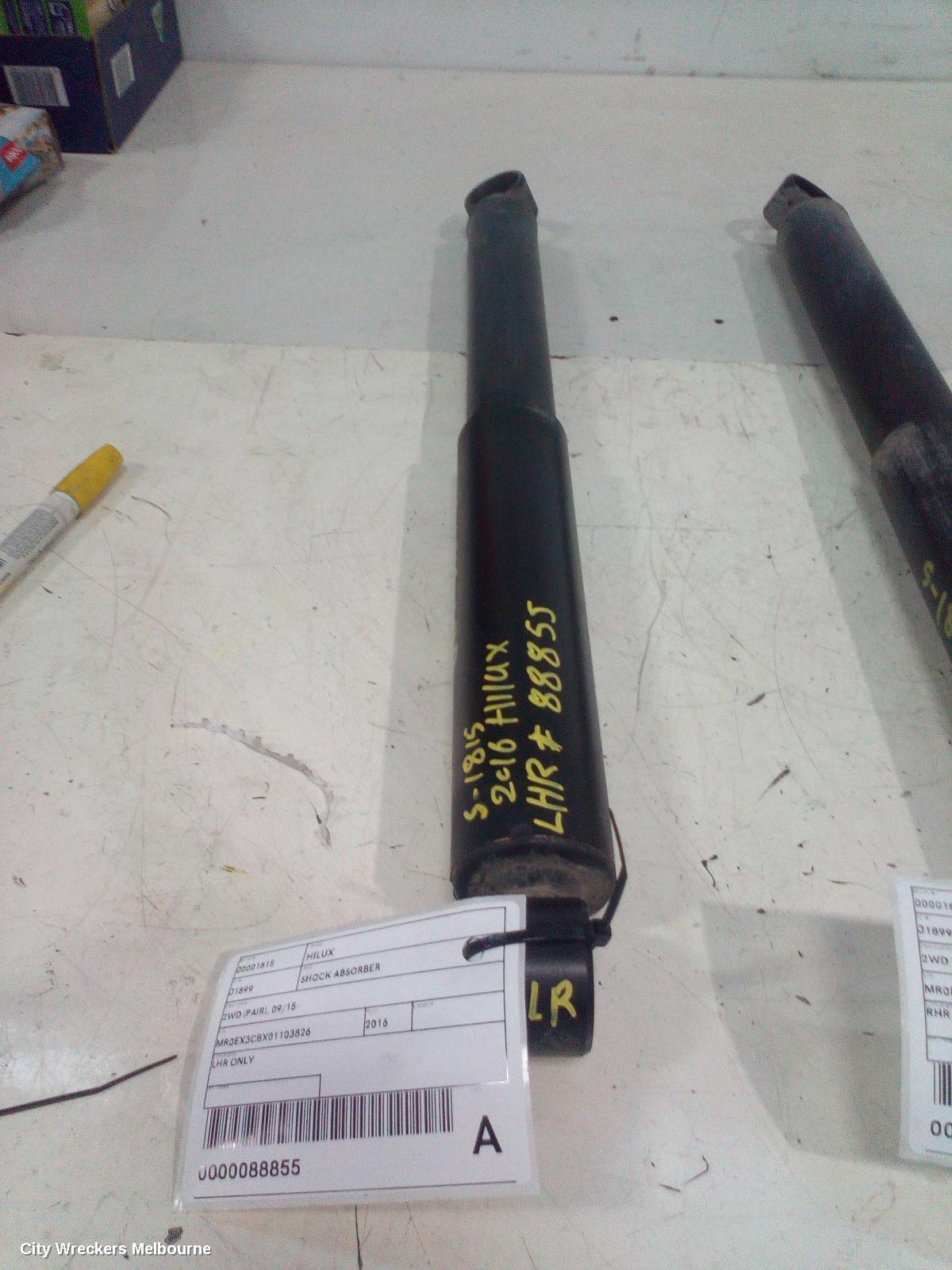 TOYOTA HILUX SHOCK ABSORBER, 2WD, REAR (LH SIDE), LOW RIDE, 09/2015 ONWARDS