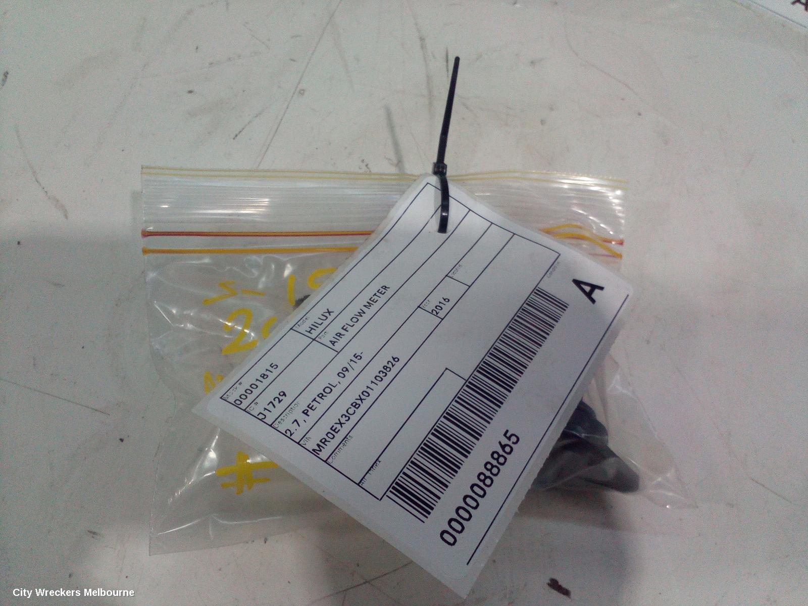 TOYOTA HILUX AIR FLOW METER, 2.7, PETROL, 09/2015 ONWARDS