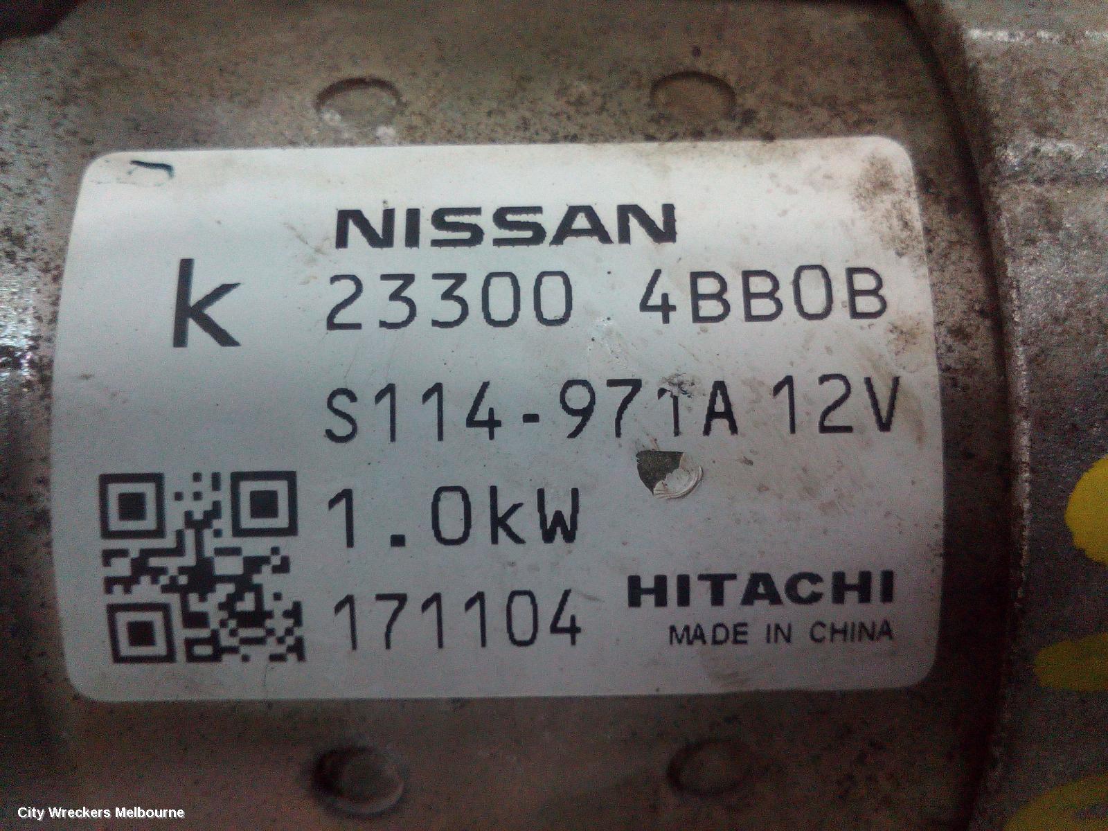 NISSAN QASHQAI STARTER, PETROL, 2.0, MR20, J11, 06/2014 - 07/2021