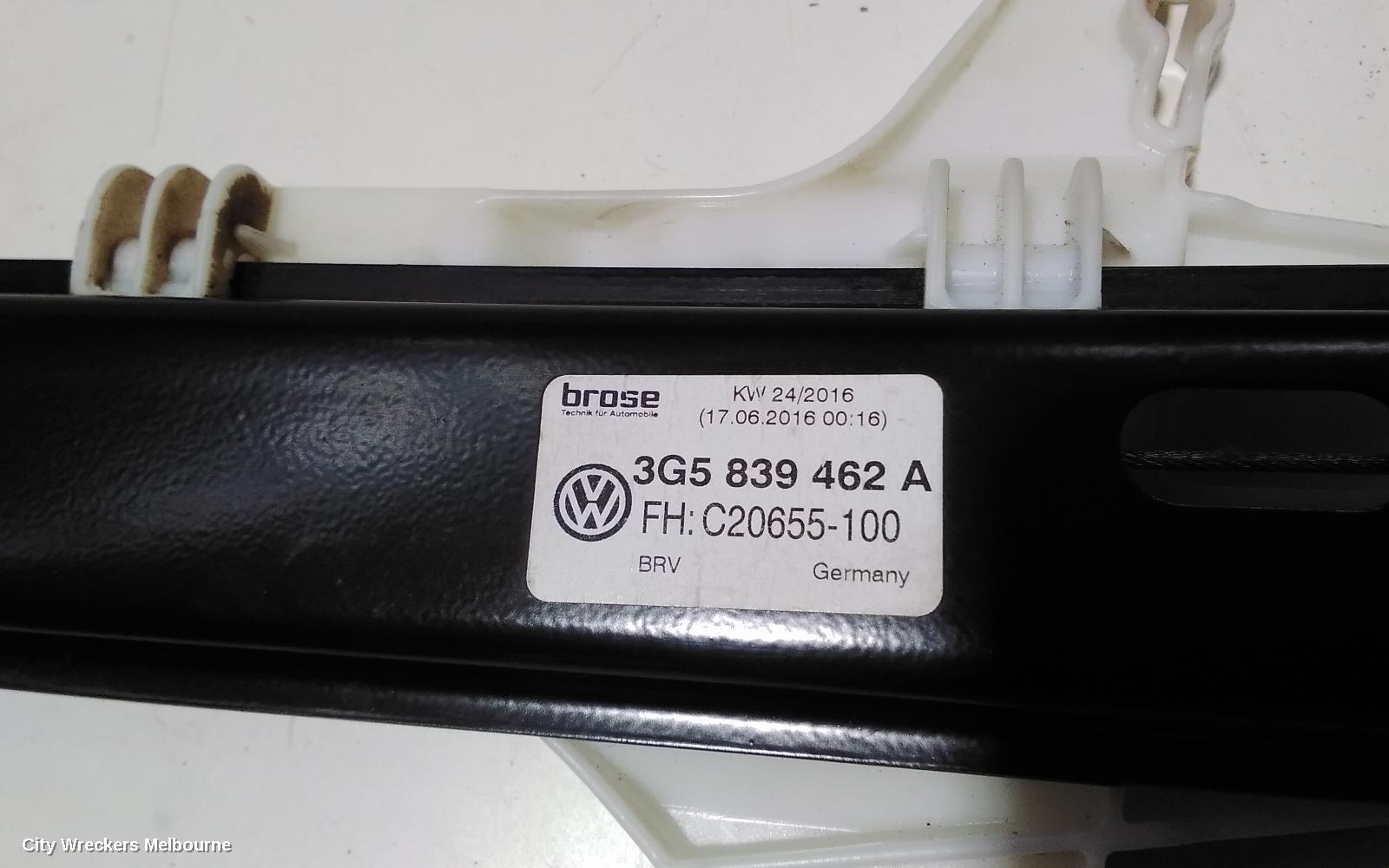 VOLKSWAGEN PASSAT RIGHT REAR WND REG/MOTOR, B8/MK7, 06/2015 - 05/2023