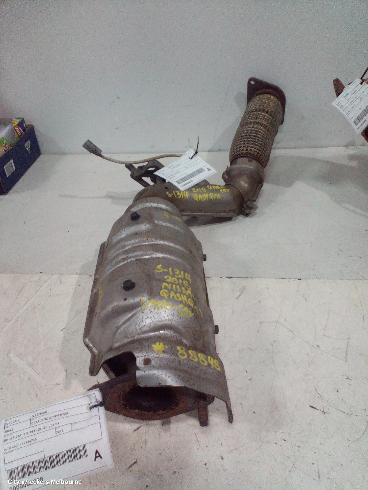 NISSAN QASHQAI CATALYTIC CONVERTER, UNDER CAR, 2.0, PETROL, J11, 12/2013 - 07/2021
