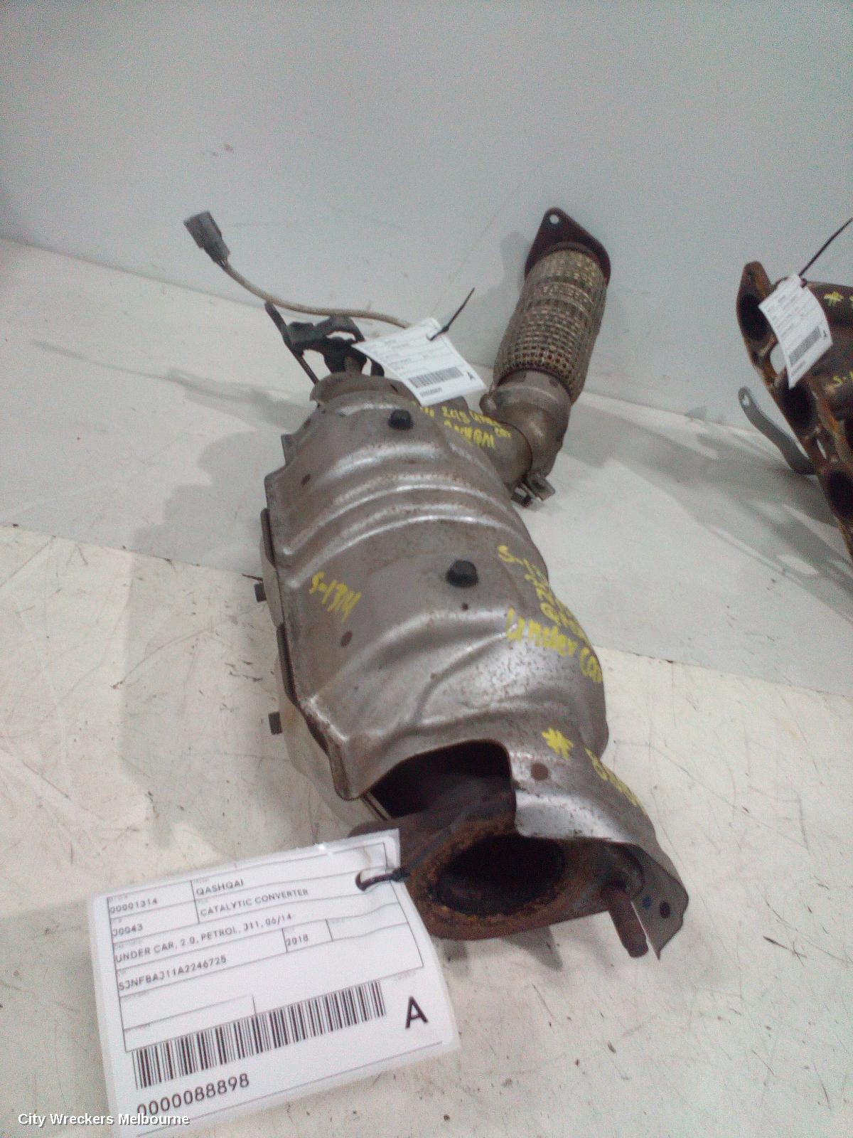 NISSAN QASHQAI CATALYTIC CONVERTER, UNDER CAR, 2.0, PETROL, J11, 12/2013 - 07/2021
