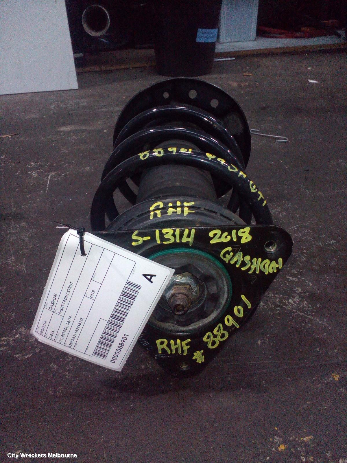 NISSAN QASHQAI RIGHT FRONT STRUT, J11, PETROL, 06/2014 - 07/2021