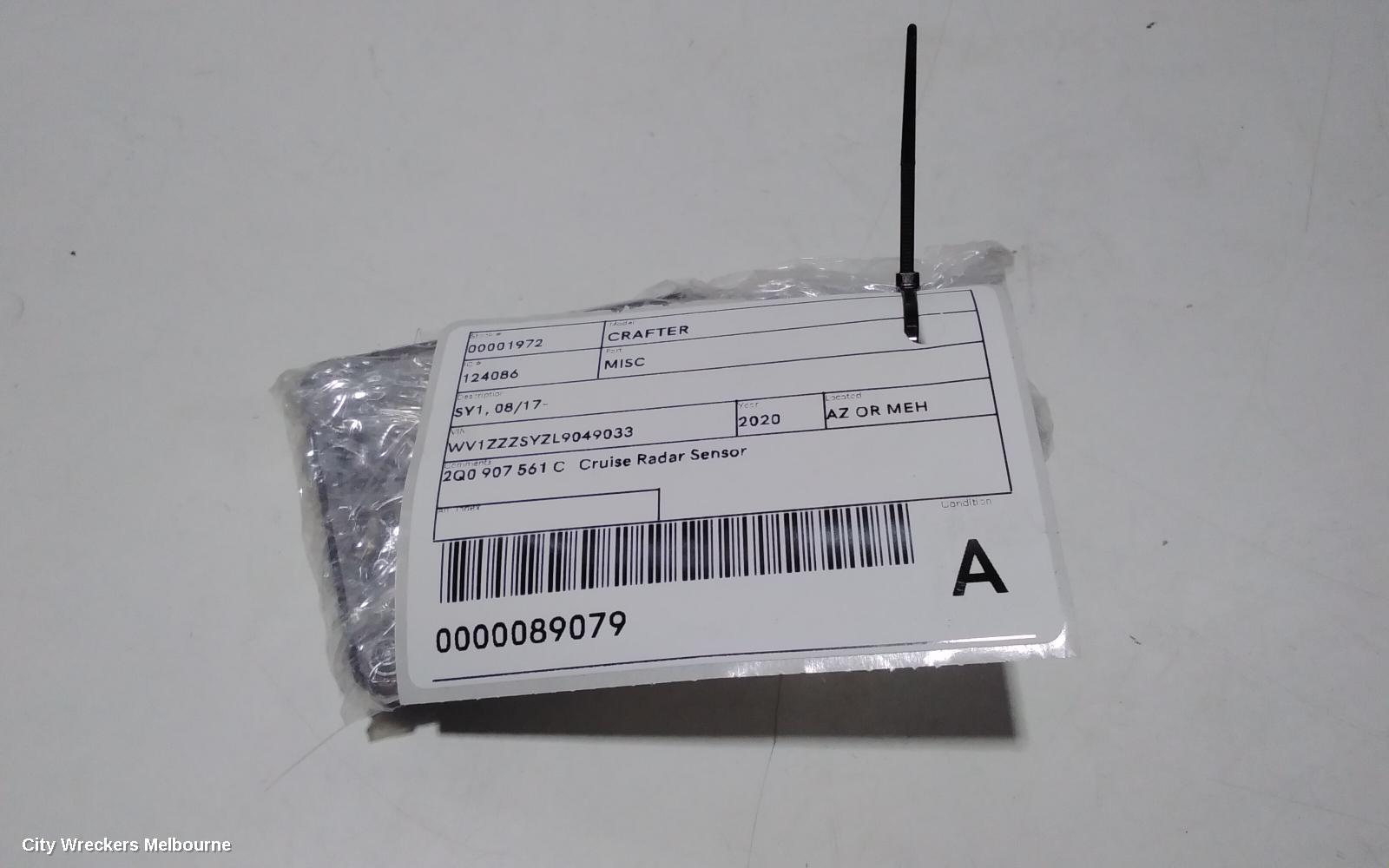 VOLKSWAGEN CRAFTER, SY1, 08/2017 ONWARDS, 2Q0 907 561 C   CRUISE RADAR SENSOR: 89079