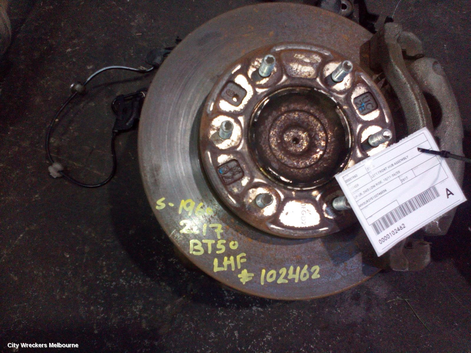 MAZDA BT50 LEFT FRONT HUB ASSEMBLY, UP-UR, 2WD LOW RIDE, 10/2011 - 06/2020