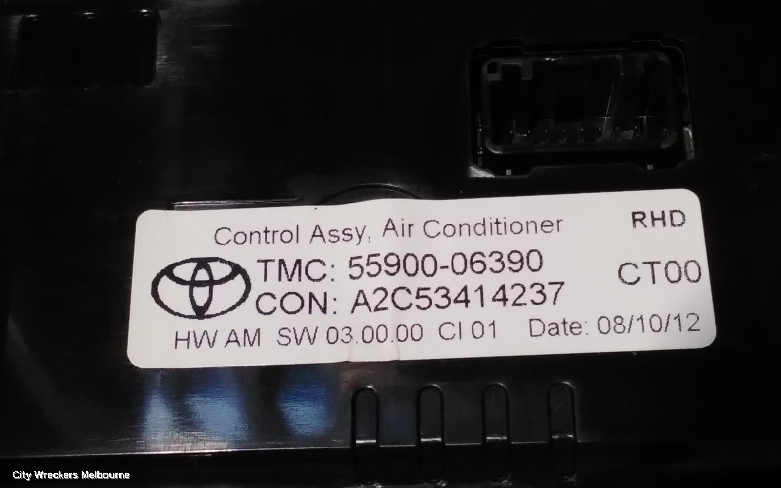 TOYOTA CAMRY RADIO/CD/DVD/SAT/TV, SINGLE DISC CD PLAYER (P/N ON FACE 100025), ASV50/AVV50, 12/2011 - 05/2015
