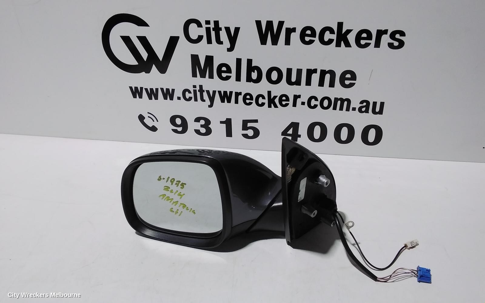 VOLKSWAGEN AMAROK LEFT DOOR MIRROR, 2H, MANUAL FOLD, PARTIAL COLOUR CODED/BLACK, 10 PIN TYPE, 07/2013 ONWARDS