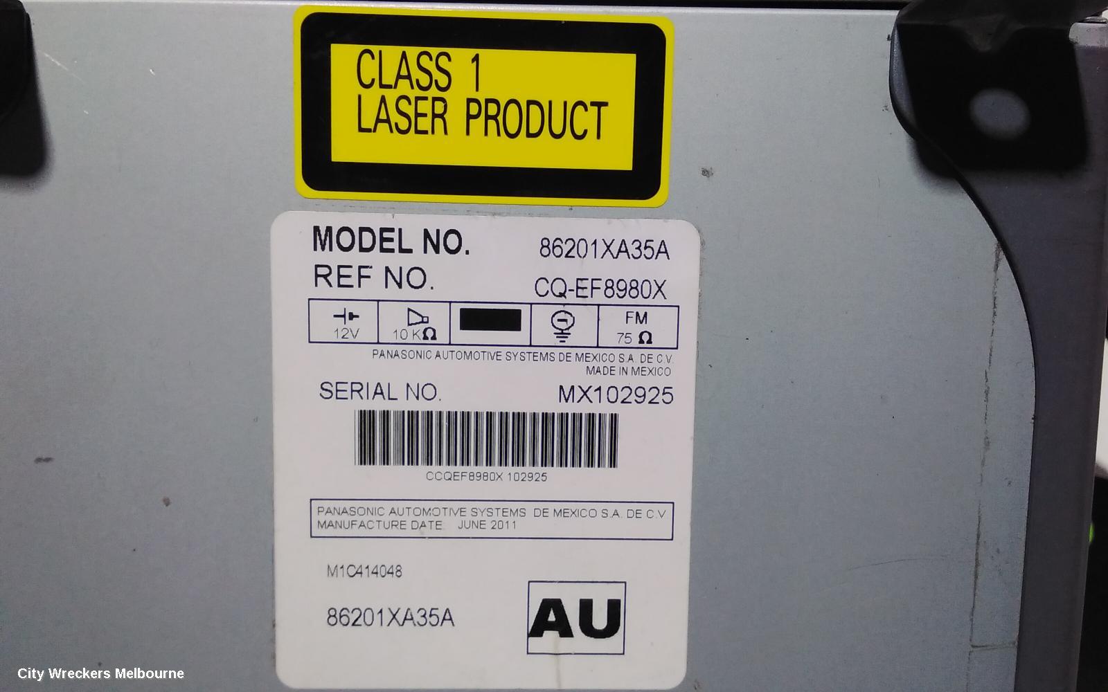 SUBARU TRIBECA RADIO/CD/DVD/SAT/TV, DISPLAY UNIT ONLY, 7IN, B9, 10/2006 - 01/2014