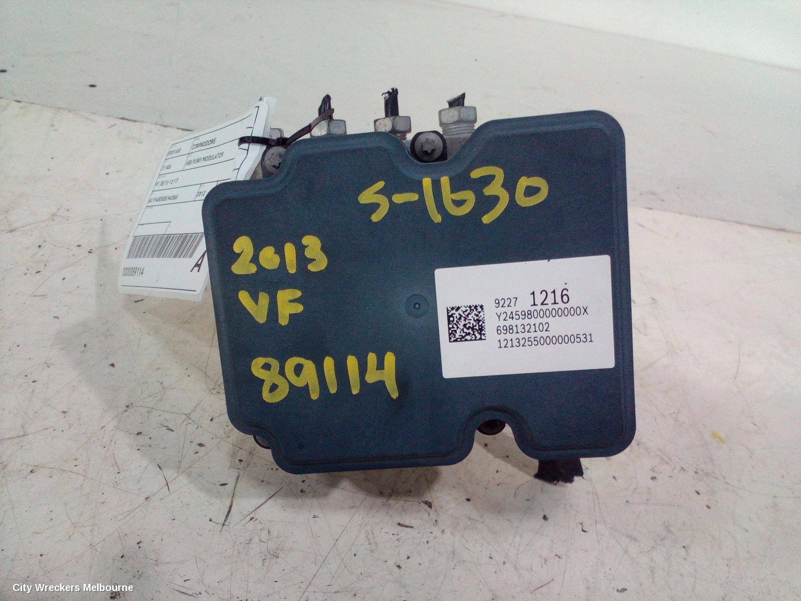 HOLDEN COMMODORE ABS PUMP/MODULATOR, VE, NON TRACTION CONTROL TYPE, 08/2006 - 05/2013