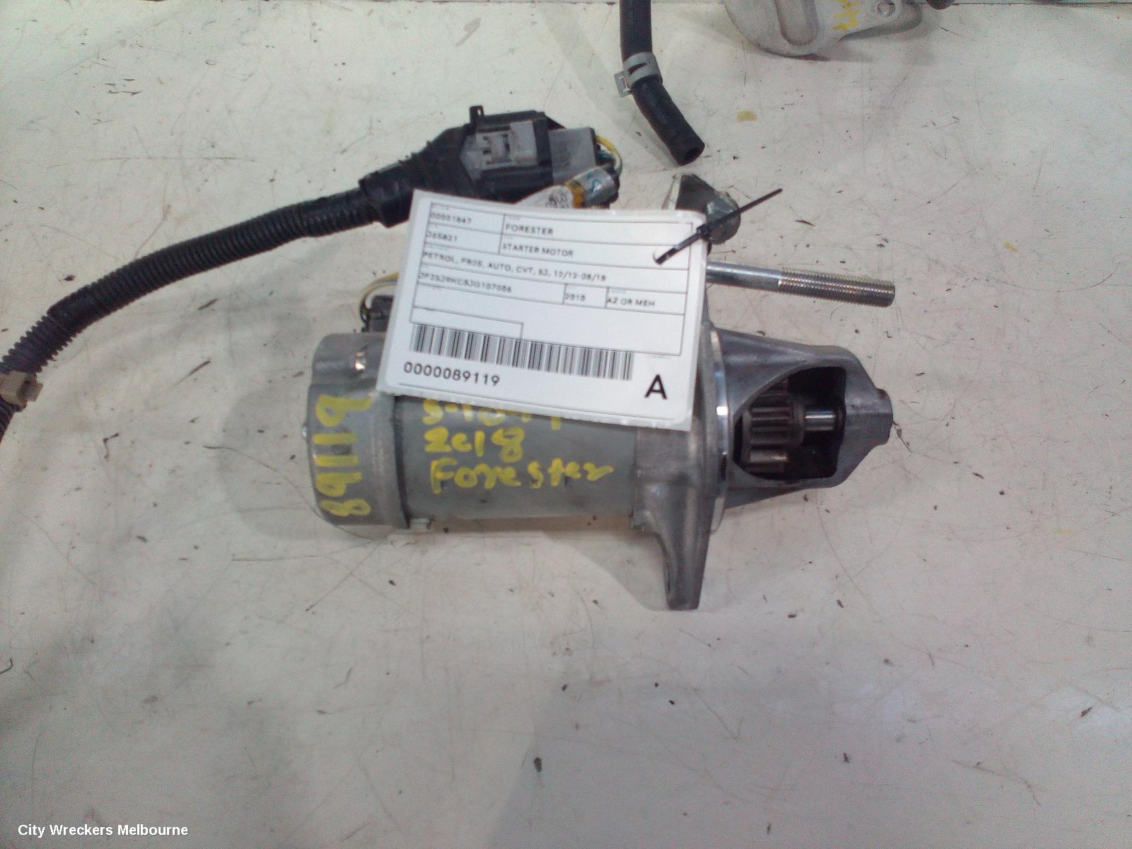 SUBARU FORESTER STARTER, PETROL, FB25, AUTO, CVT, SJ, 12/2012 - 08/2018