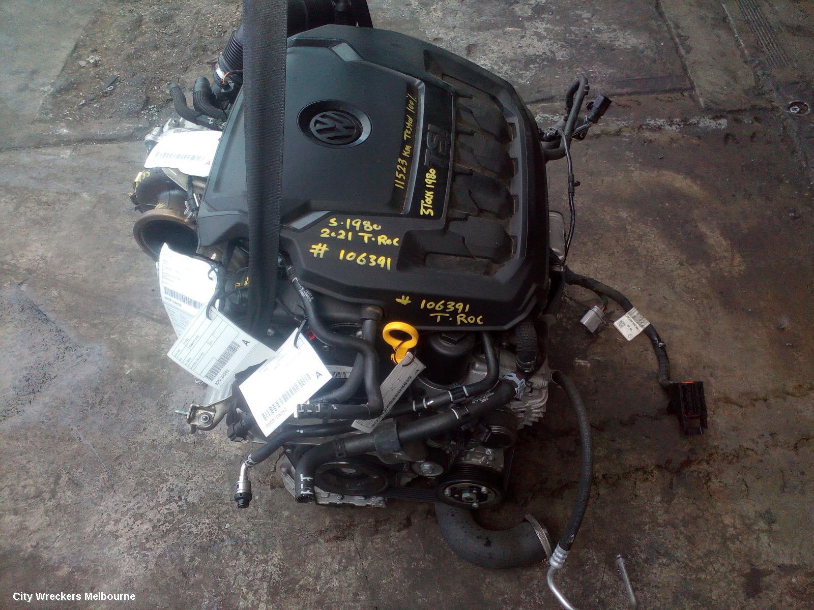 VOLKSWAGEN T-ROC ENGINE, PETROL, 2.0, TURBO, CZPB CODE, A1, 03/2020 ONWARDS